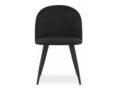 Juego de 4 sillas Valora BELLO de terciopelo negro con patas metálicas