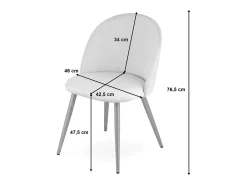 Juego de 4 sillas Valora BELLO de terciopelo negro con patas metálicas
