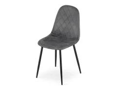 Juego de 4 sillas Valora DAPI de terciopelo gris oscuro | duraderas | cómodas