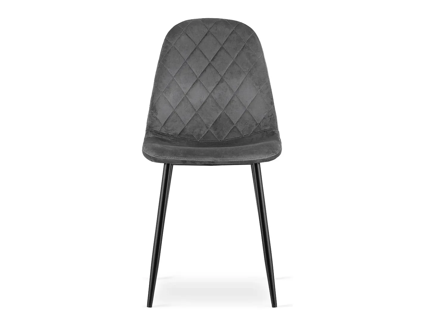 Juego de 4 sillas Valora DAPI de terciopelo gris oscuro | duraderas | cómodas