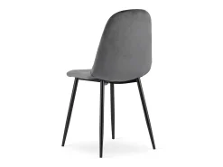 Juego de 4 sillas Valora DAPI de terciopelo gris oscuro | duraderas | cómodas