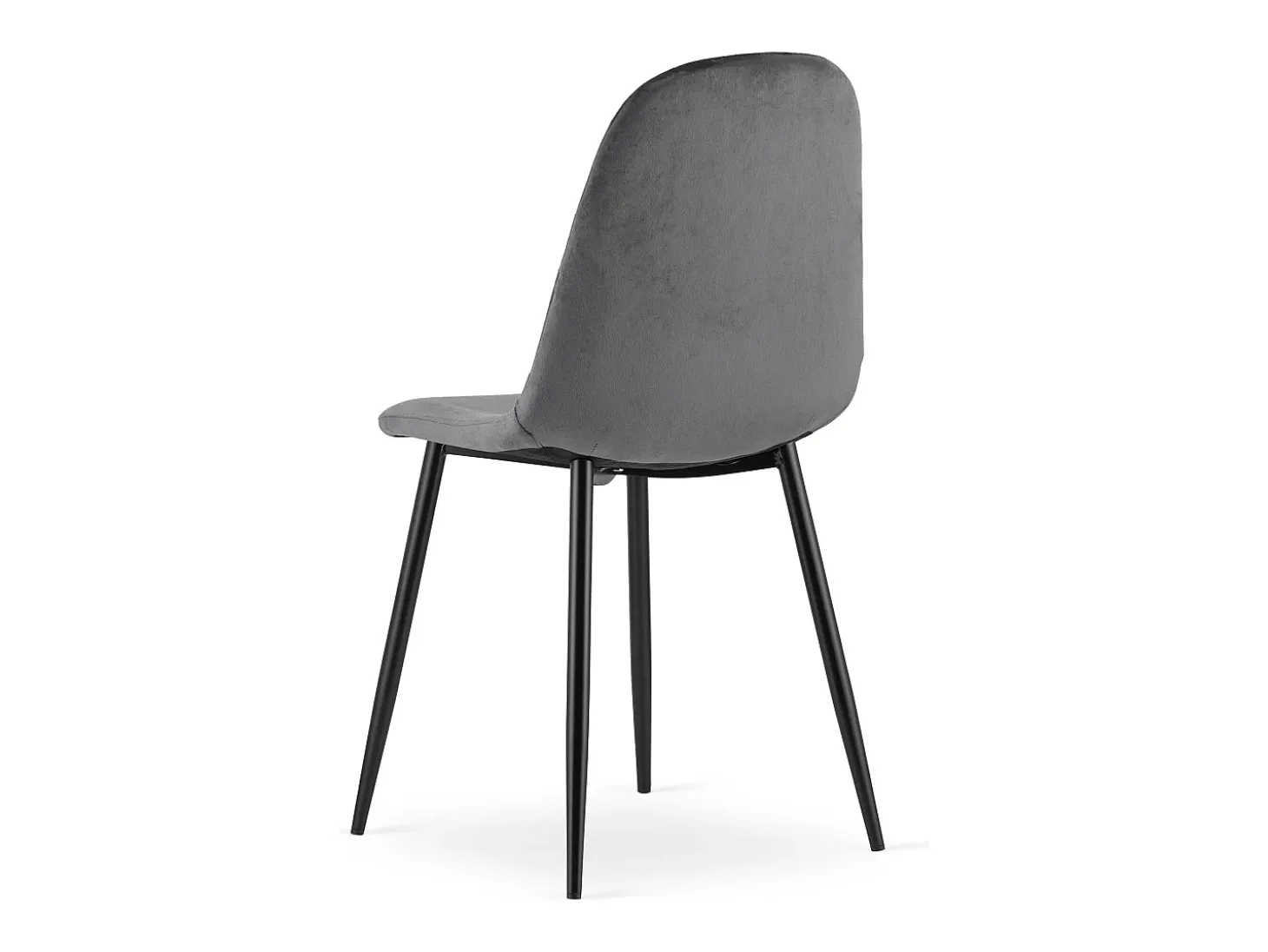 Juego de 4 sillas Valora DAPI de terciopelo gris oscuro | duraderas | cómodas