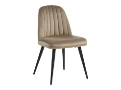 Juego de 2 sillas vintage de terciopelo y metal negro ELEANA - Color: beige