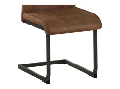 Juego de 2 sillas voladizas en color marrón con estructura metálica negra.