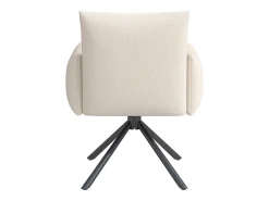 Juego de 2 sillones acolchados - Rotación 360° - con 4 patas metálicas - Lino - Beige