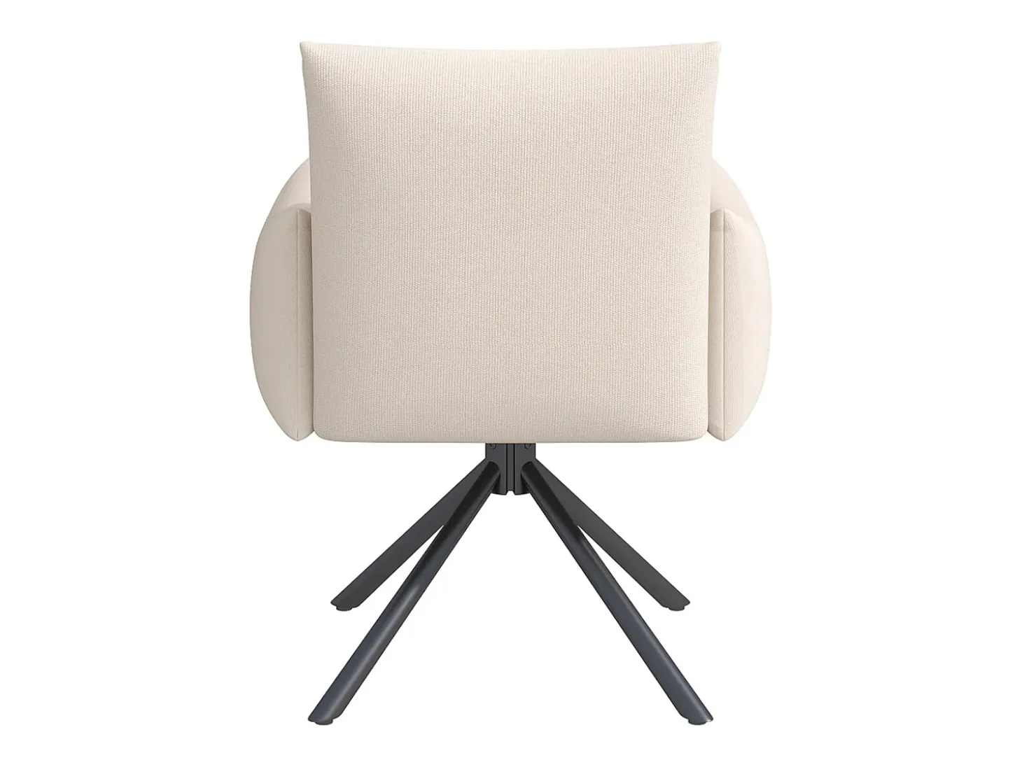 Juego de 2 sillones acolchados - Rotación 360° - con 4 patas metálicas - Lino - Beige