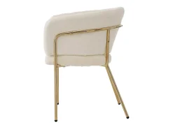 Juego de 2 sillones para comedor, salón o dormitorio - en imitación plumón de conejo - con 4 patas de metal dorado - Beige