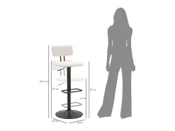 Juego de 2 Taburetes Altos VKH446, Blanco, 41x47,5x85 cm, Kendra Home
