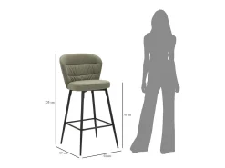 Juego de 2 Taburetes Altos VKH433, Verde, 52x59x108 cm, Kendra Home