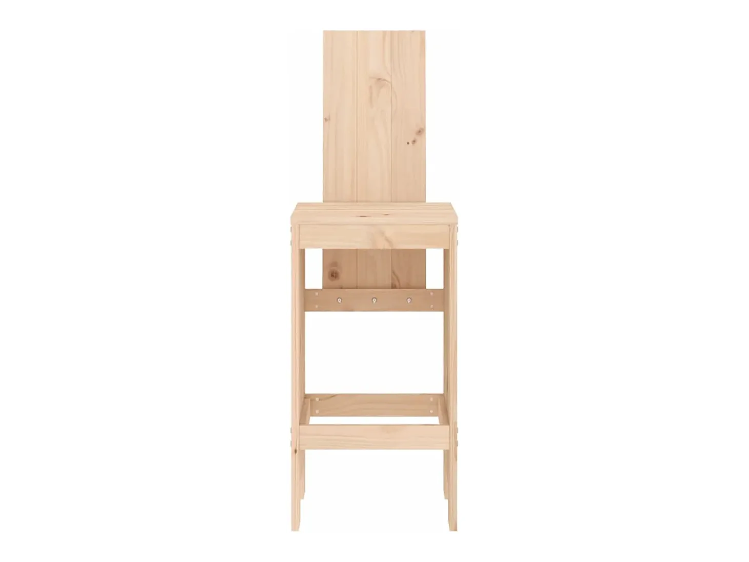 Juego de 2 Taburetes altos de cocina madera maciza pino 40x42x120 cm ES68121