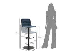 Juego de 2 Taburetes Altos VKH445, Negro, 43x49,5x85,5 cm, Kendra Home