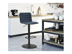 Juego de 2 Taburetes Altos VKH445, Negro, 43x49,5x85,5 cm, Kendra Home