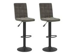 Juego de 2 taburetes de bar de terciopelo gris oscuro