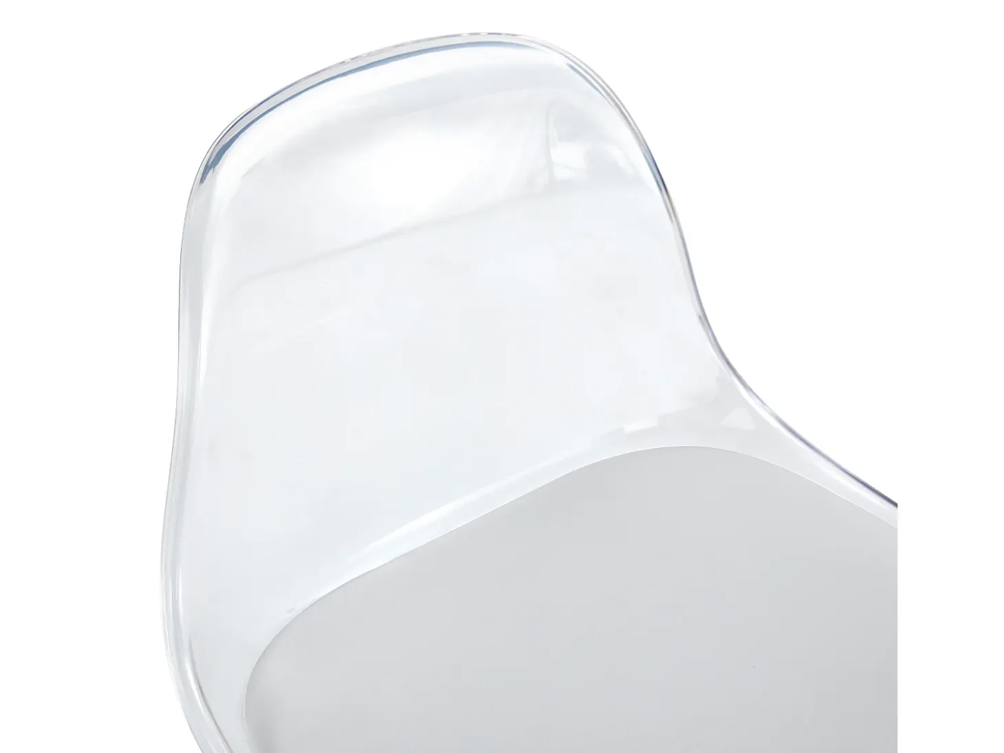 Juego de 2 taburetes de bar con respaldo transparente - Altura ajustable - Patas de metal plateado