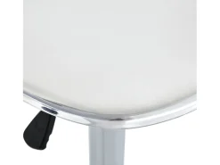 Juego de 2 taburetes de bar con respaldo transparente - Altura ajustable - Patas de metal plateado