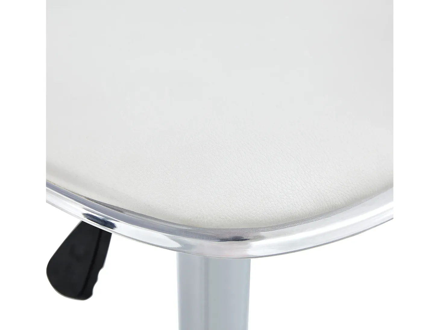Juego de 2 taburetes de bar con respaldo transparente - Altura ajustable - Patas de metal plateado