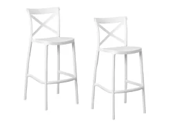 Juego de 2 taburetes de bar de plástico blanco sprint h 75 cm