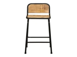 Juego de 2 taburetes de bar de madera maciza de mango en bruto