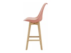 Juego de 6 taburetes de bar de plástico sintético acabado haya 105x48x58 cm rosa 03_0008729