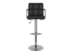 Juego de 2 taburetes de bar de piel sintética negra