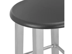 Juego de 2 taburetes de bar de MDF plateado