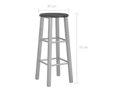 Juego de 2 taburetes de bar de MDF plateado