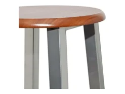Juego de 4 taburetes de bar de MDF plateado y marrón