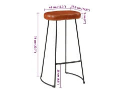 Juego de 2 taburetes de bar Gavin 44x37,5x78 cm