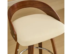Juego de 2 taburetes de bar, 37x48x77cm, altura regulable, asientos giratorios acolchados, beige, para comedor y salón