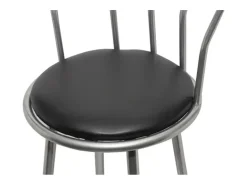 Juego de 2 taburetes de bar de piel sintética negra