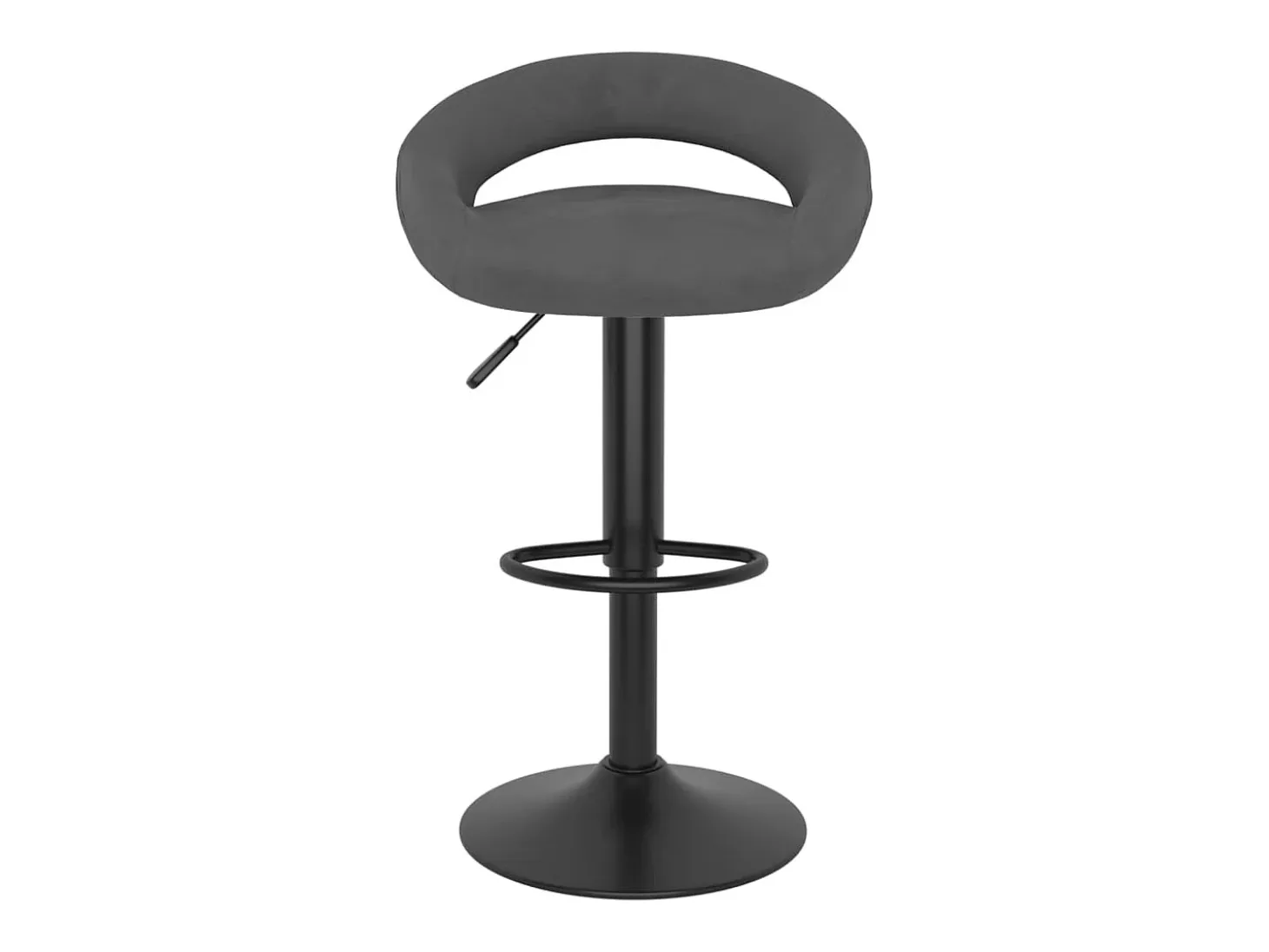 Juego de 2 taburetes de bar de terciopelo gris oscuro