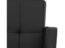 Juego de 2 taburetes de bar de piel sintética negra