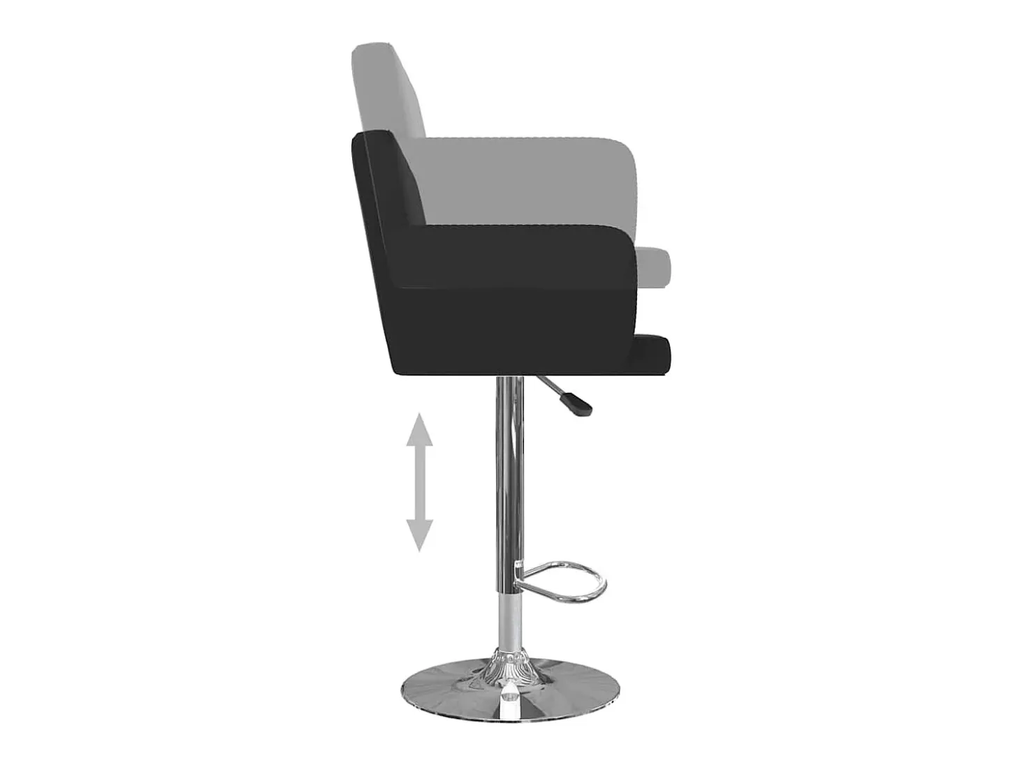 Juego de 2 taburetes de bar de piel sintética negra