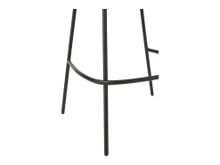 Juego de 2 taburetes de bar BOBBY de tela con estructura de metal negro – Altura del asiento 76 cm-Color ribete verde crudo