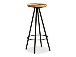 Juego de 2 taburetes de bar de madera maciza recuperada