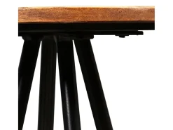 Juego de 2 taburetes de bar de madera maciza recuperada