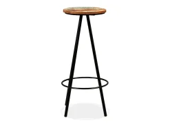 Juego de 2 taburetes de bar de madera maciza recuperada
