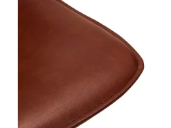 Juego de 2 taburetes de bar pivotantes Isabel - Piel sintética y metal - Marrón