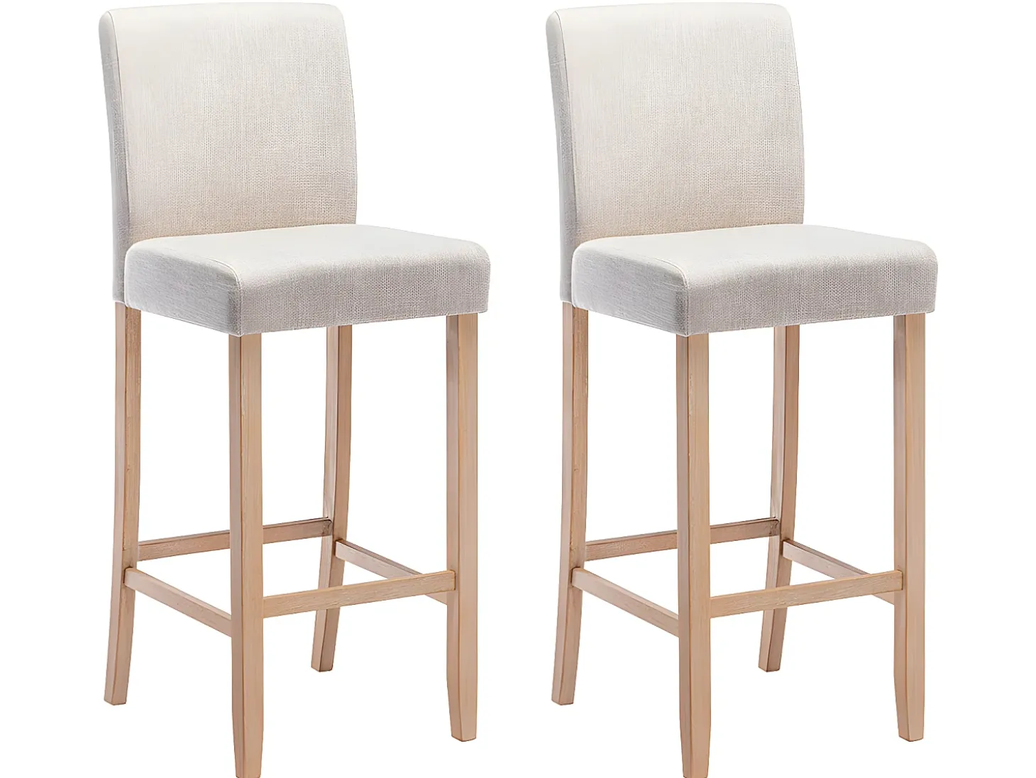 Juego de 2 taburetes de bar - Tela - Beige - ROVIGO