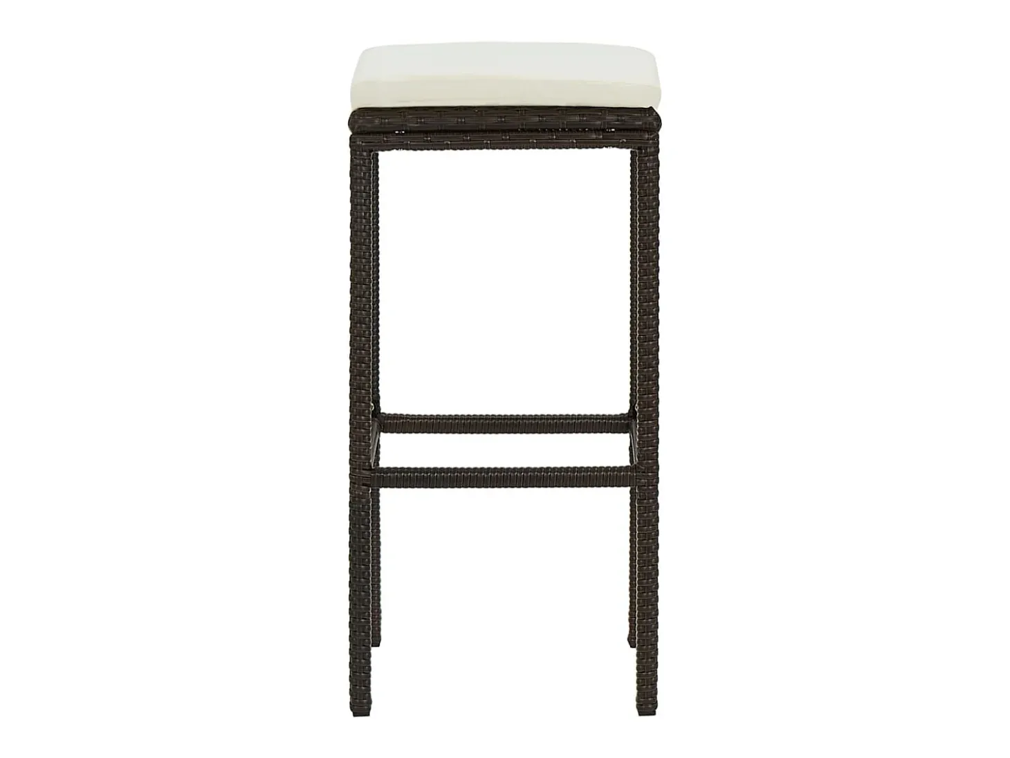 Juego de 4 taburetes de bar con cojines de resina de mimbre marrón