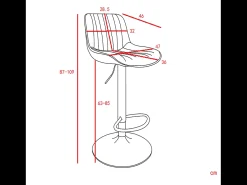 Juego de 2 taburetes de bar giratorios - altura ajustable y giro de 360° - terciopelo azul