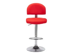 Juego de 2 taburetes de bar de piel sintética roja