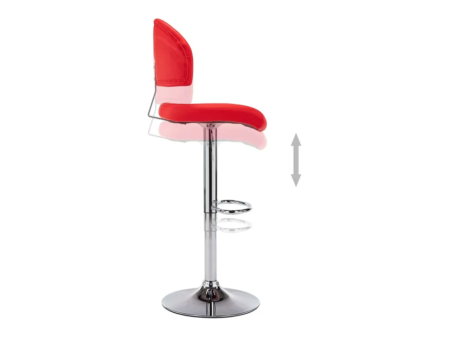 Juego de 2 taburetes de bar de piel sintética roja