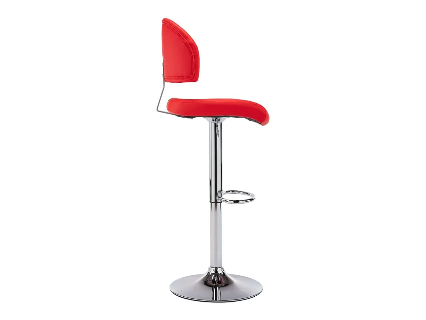 Juego de 2 taburetes de bar de piel sintética roja