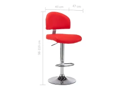 Juego de 2 taburetes de bar de piel sintética roja