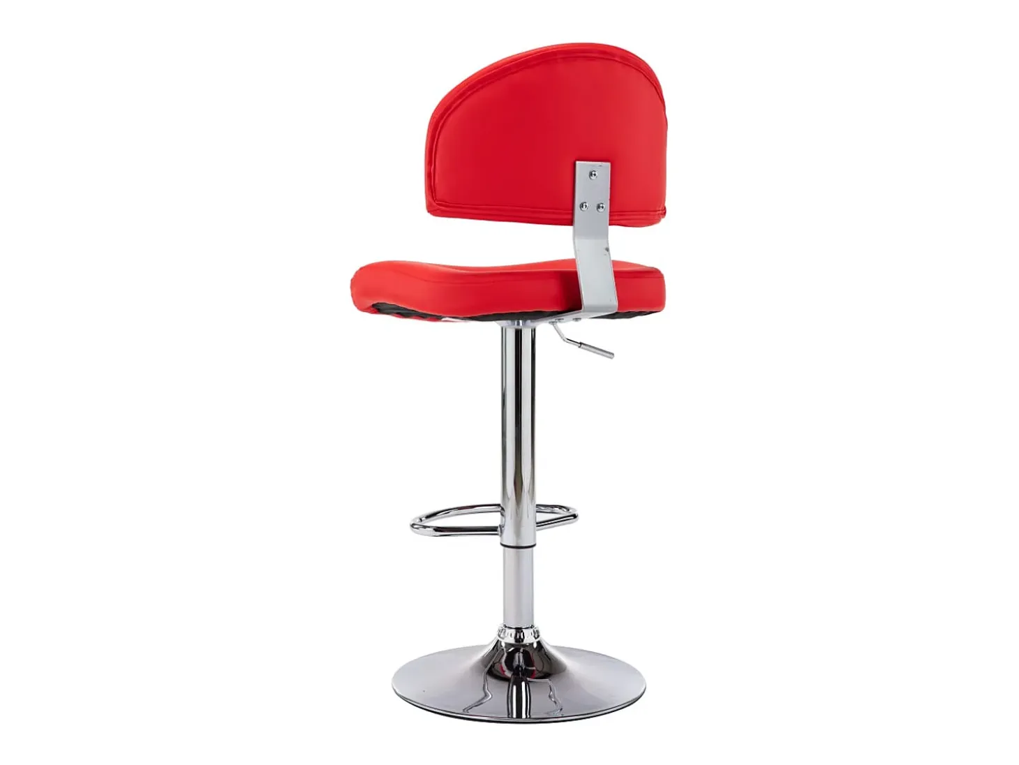 Juego de 2 taburetes de bar de piel sintética roja