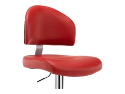 Juego de 2 taburetes de bar en piel sintética color rojo burdeos