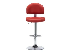 Juego de 2 taburetes de bar en piel sintética color rojo burdeos