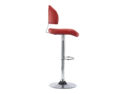 Juego de 2 taburetes de bar en piel sintética color rojo burdeos