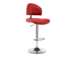 Juego de 2 taburetes de bar en piel sintética color rojo burdeos